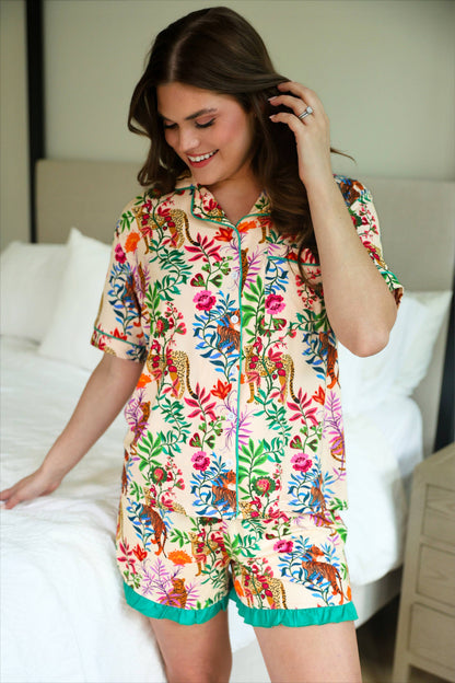 Jess Lea Jungle Oasis Ruffle Pajama Set