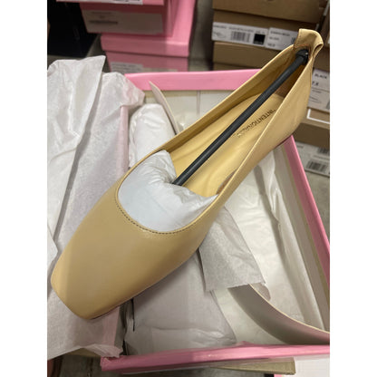 Intentionally Blank Image Eggnog Leather Square-Toe Ballet Flats