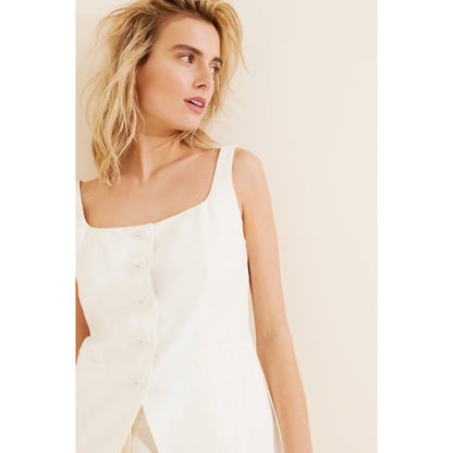 Wayf Ivory Button-Up Vest