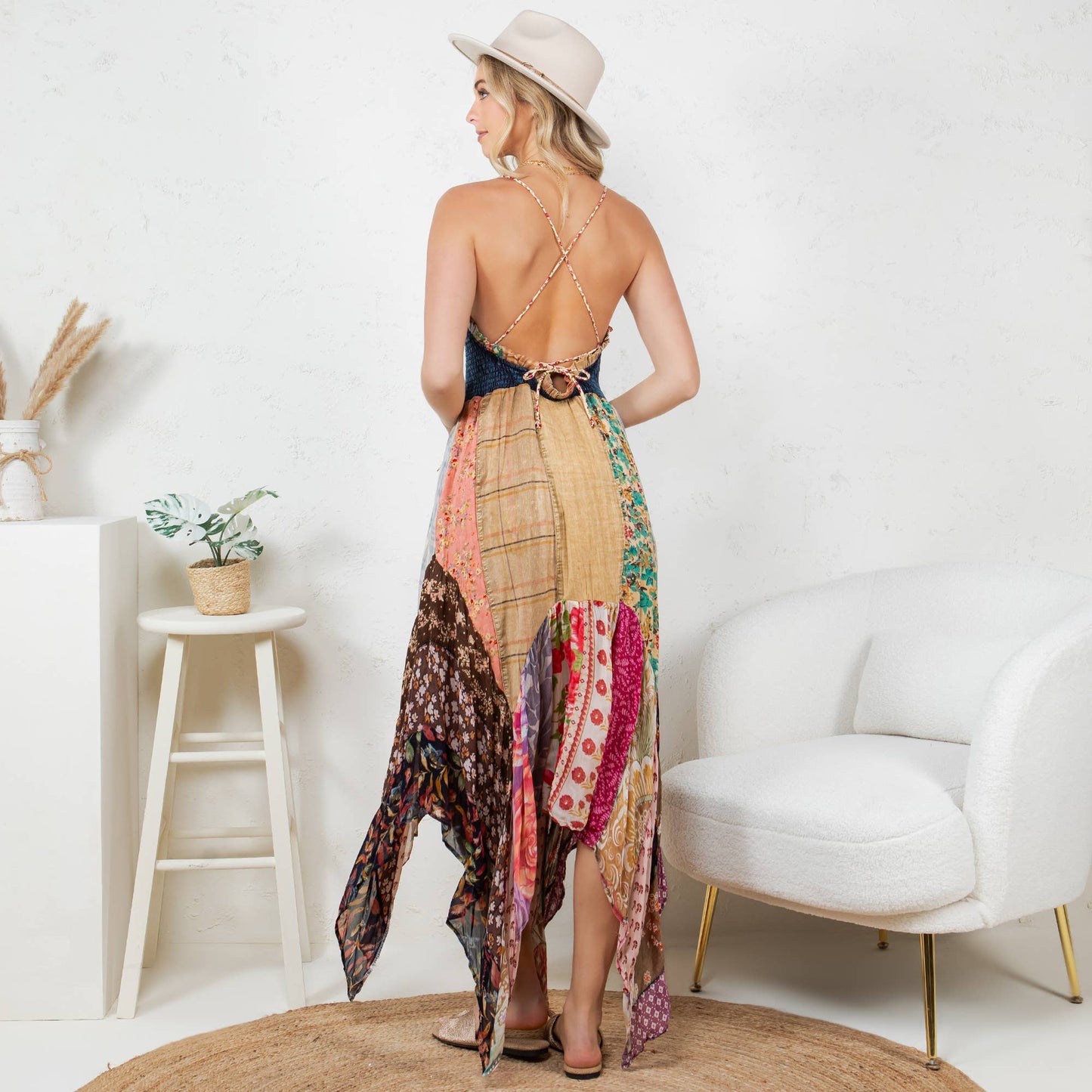 Young Threads Handkerchief Dress with Patches