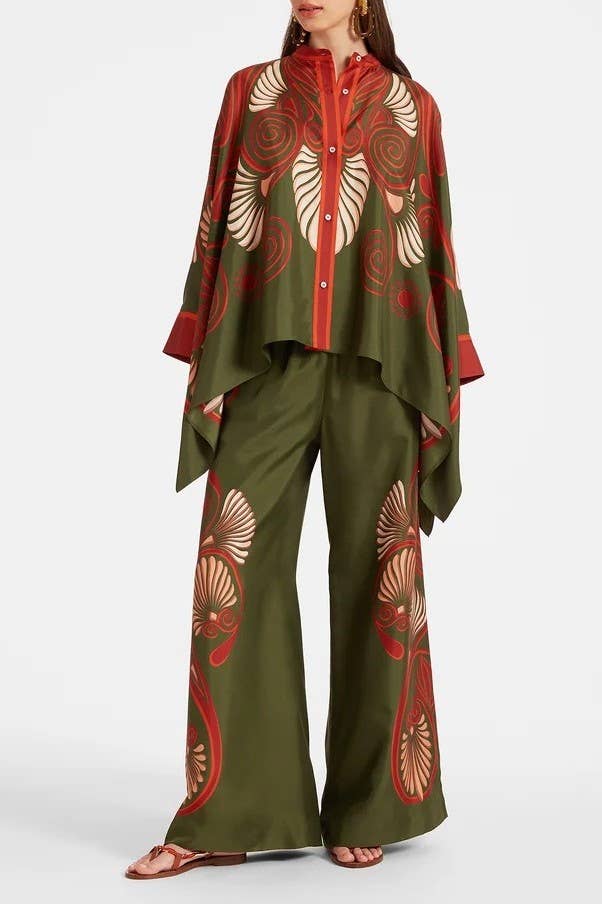 Rosa Clothing - Bohemian floral printed kimono top set