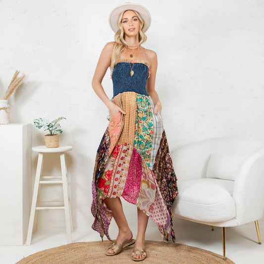 Young Threads Handkerchief Dress with Patches
