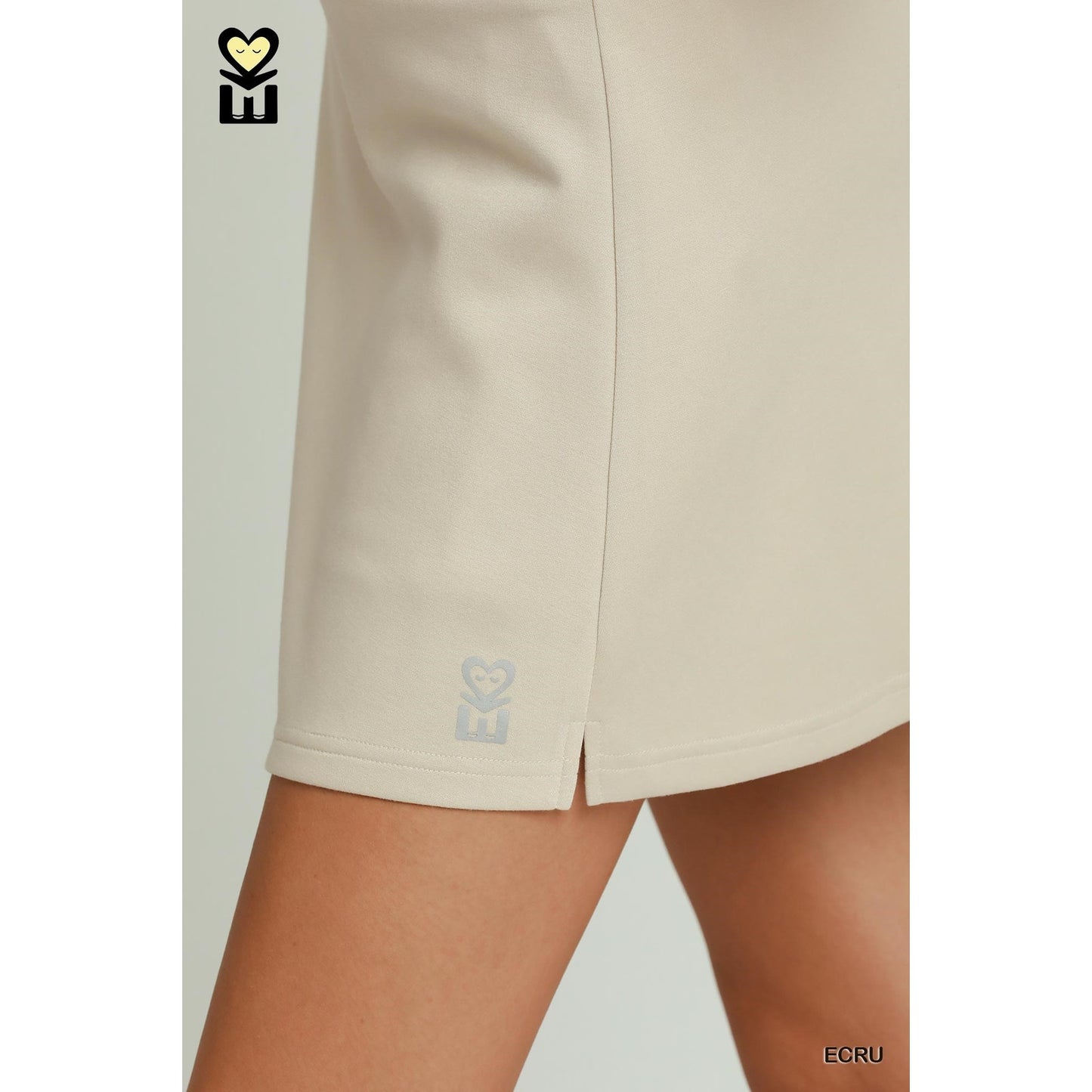 Umgee LUXEKNIT Mid-Rise Skort With Slit