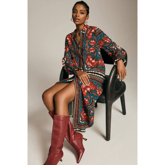 Farm Rio Long-Sleeve Shirt Dress