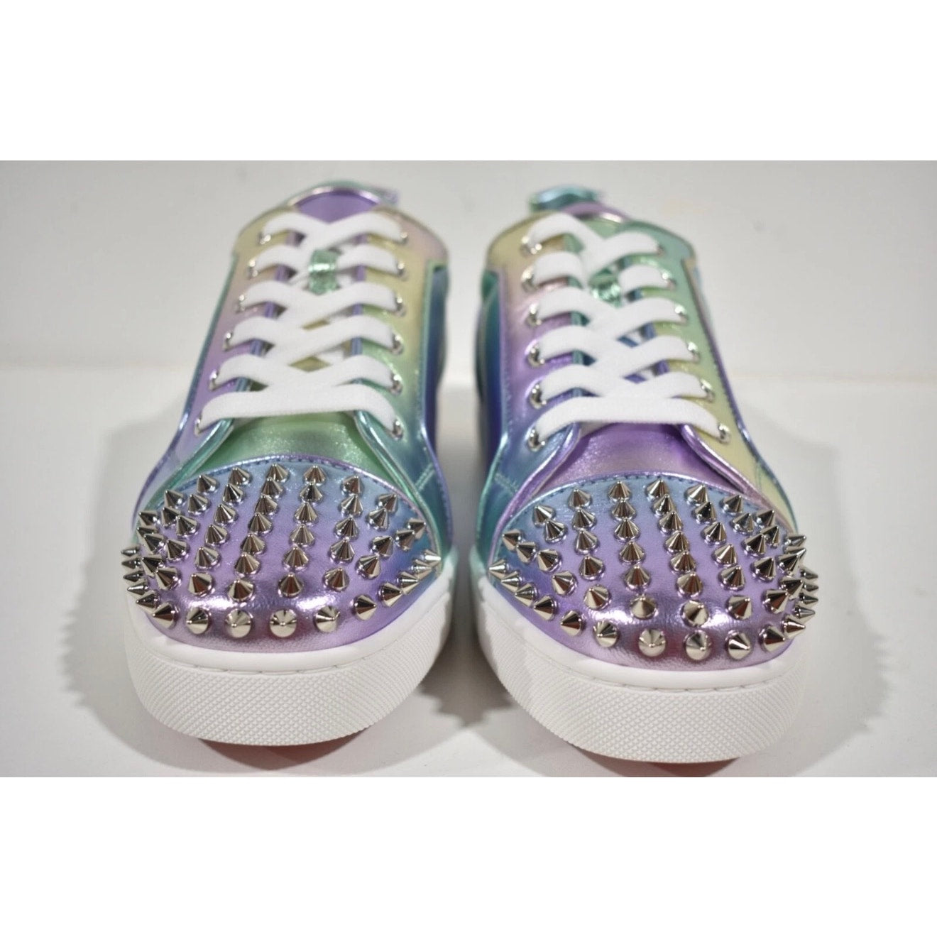 Christian Louboutin Men's Fun Louis Junior Spikes Flat Licorne Low Sneaker - Size 8.5