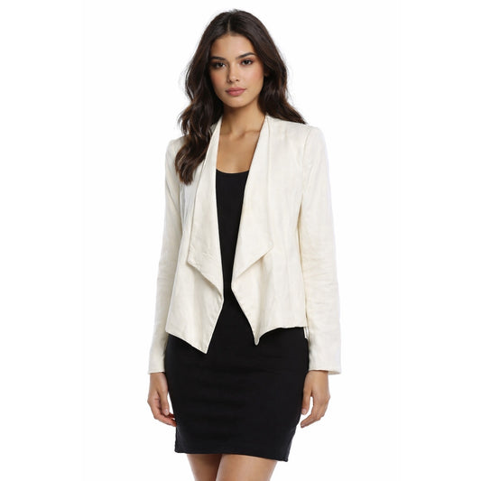 Alice + Olivia Lambs Leather Open Jacket