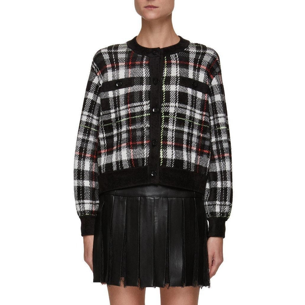 Alice + Olivia Verena Jacquard Textured Cardigan
