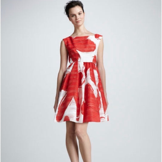 Alice + Olivia Essie Printed Taffeta Dress