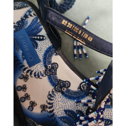 Farm Rio Size 9 Beaded Blue Sandals