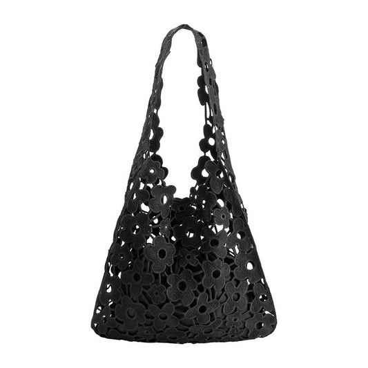 Melie Bianco - Aster Black Floral Shoulder Bag