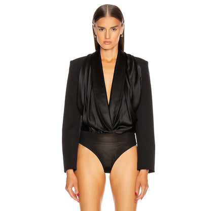 Alexander Wang Tuxedo Hybrid Bodysuit