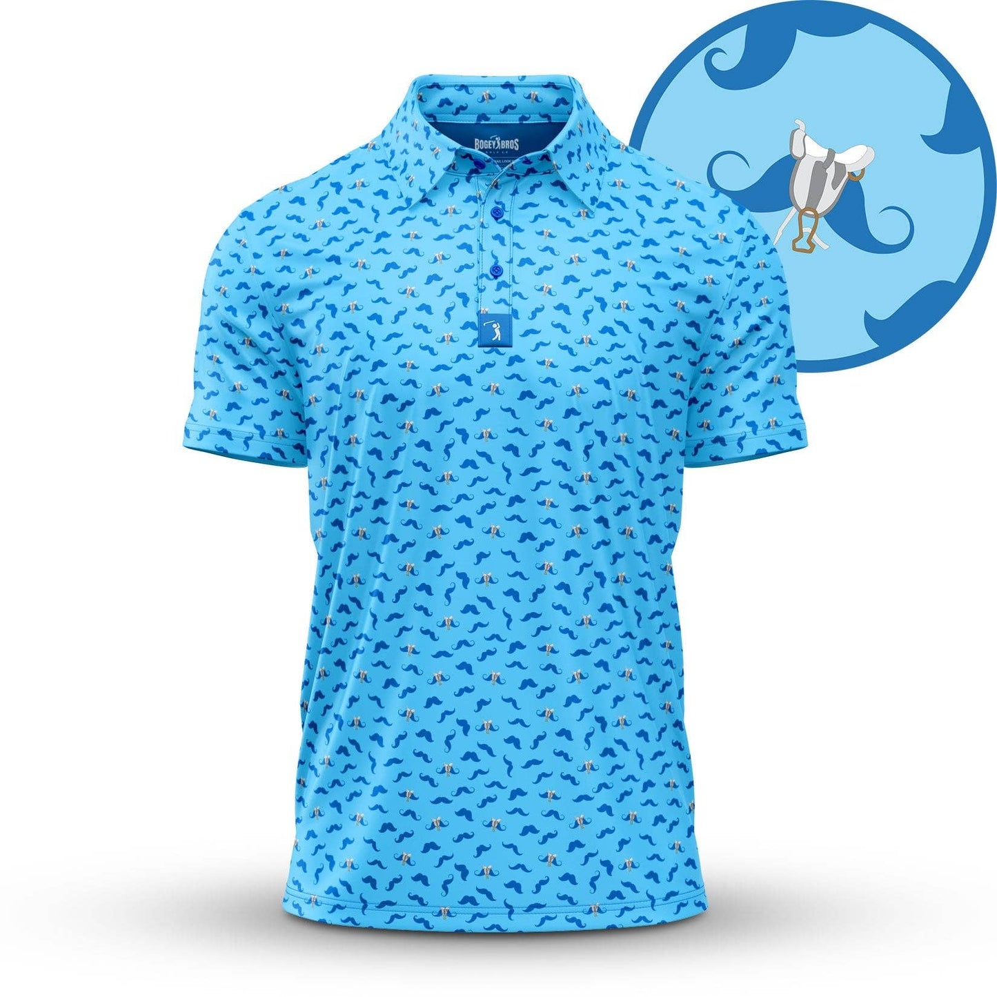 Bogey Bros Golf Co - Mustache Ride - Polo
