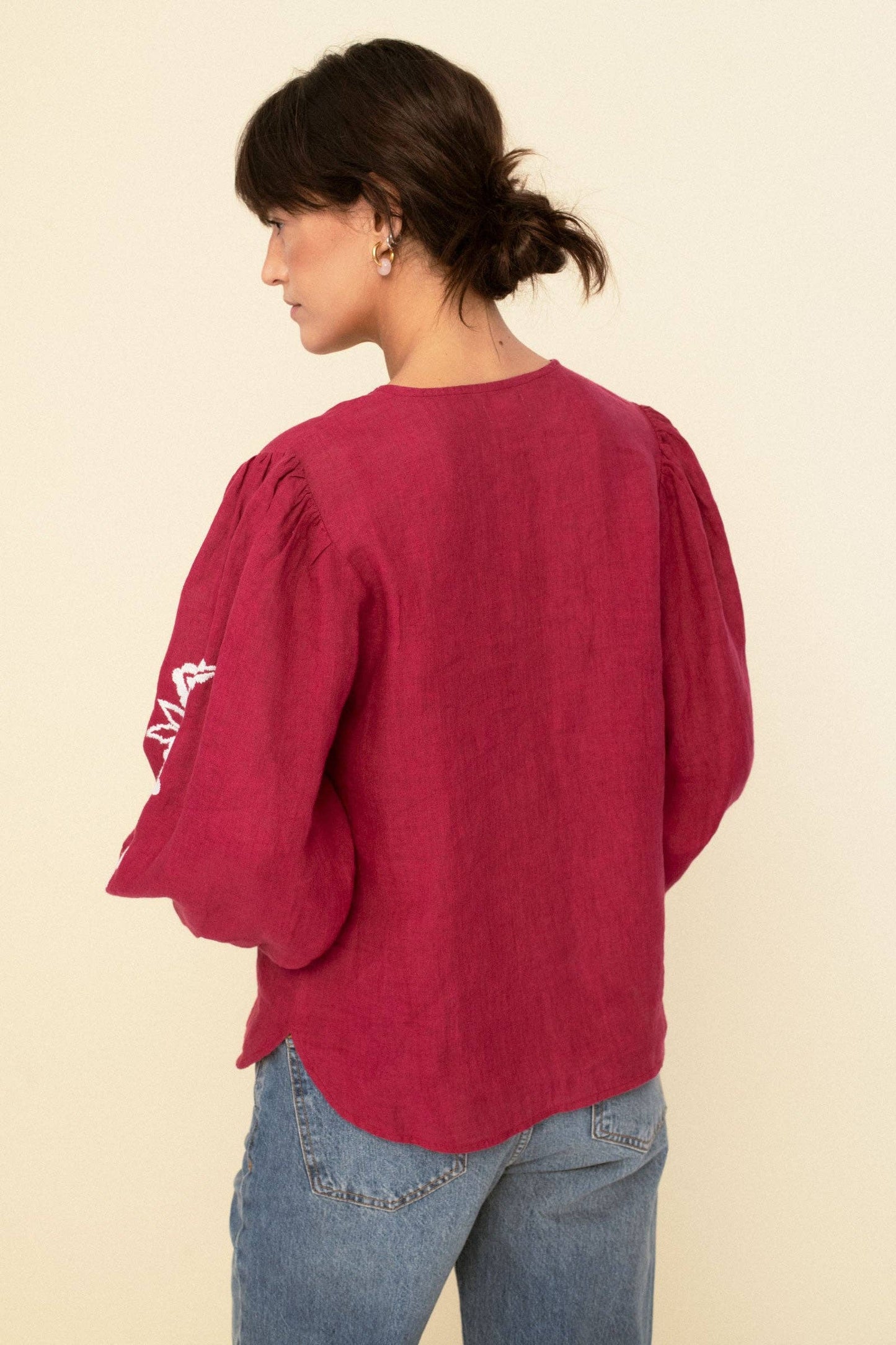 Leonor Blouse in Cherry