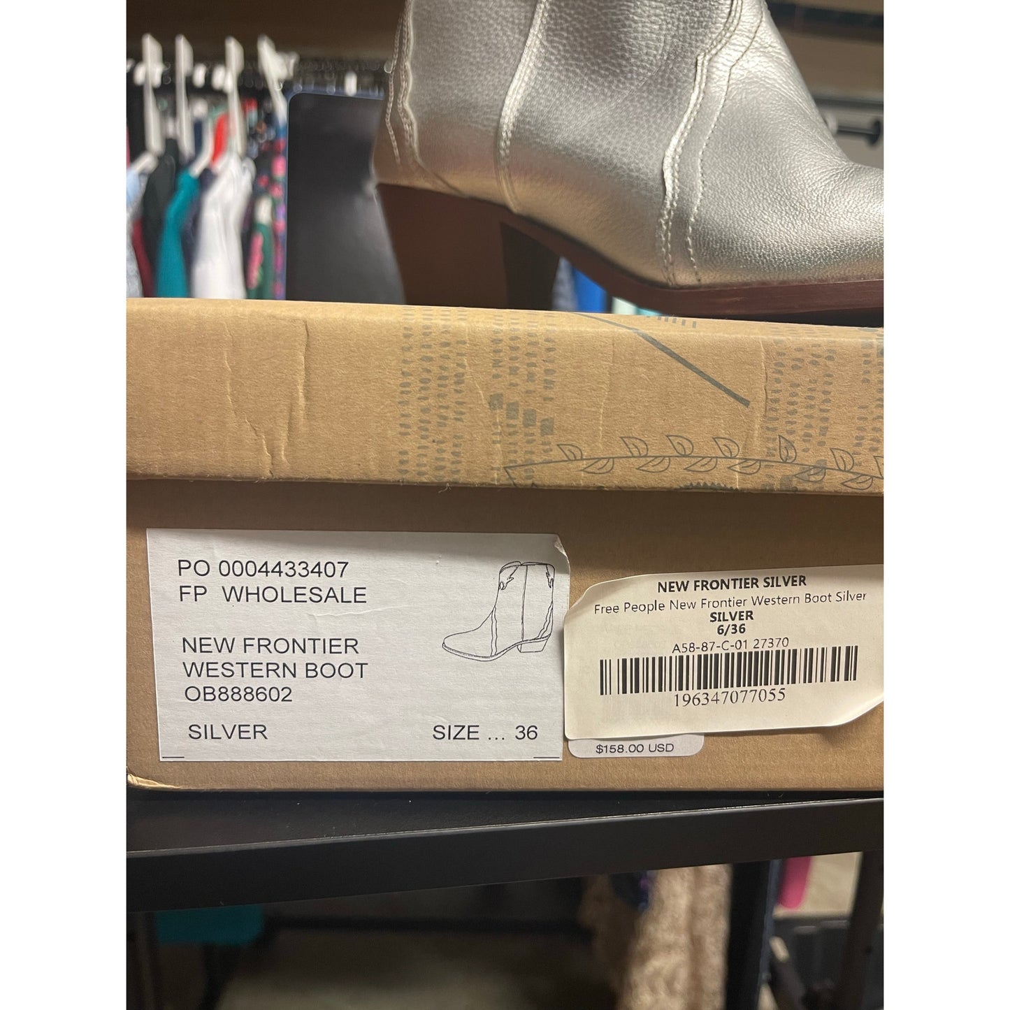 Free People New Frontier Silver Leather Western Ankle Booties