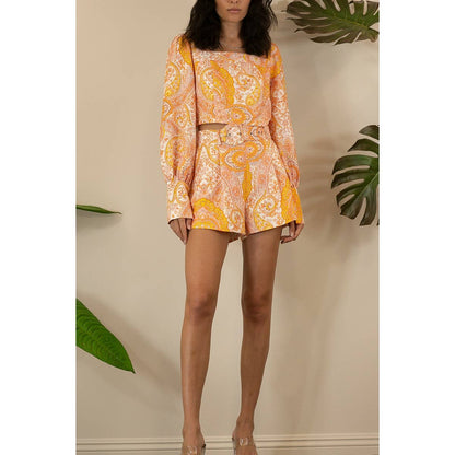 Mulla Paisley Crop Top and Shorts Set