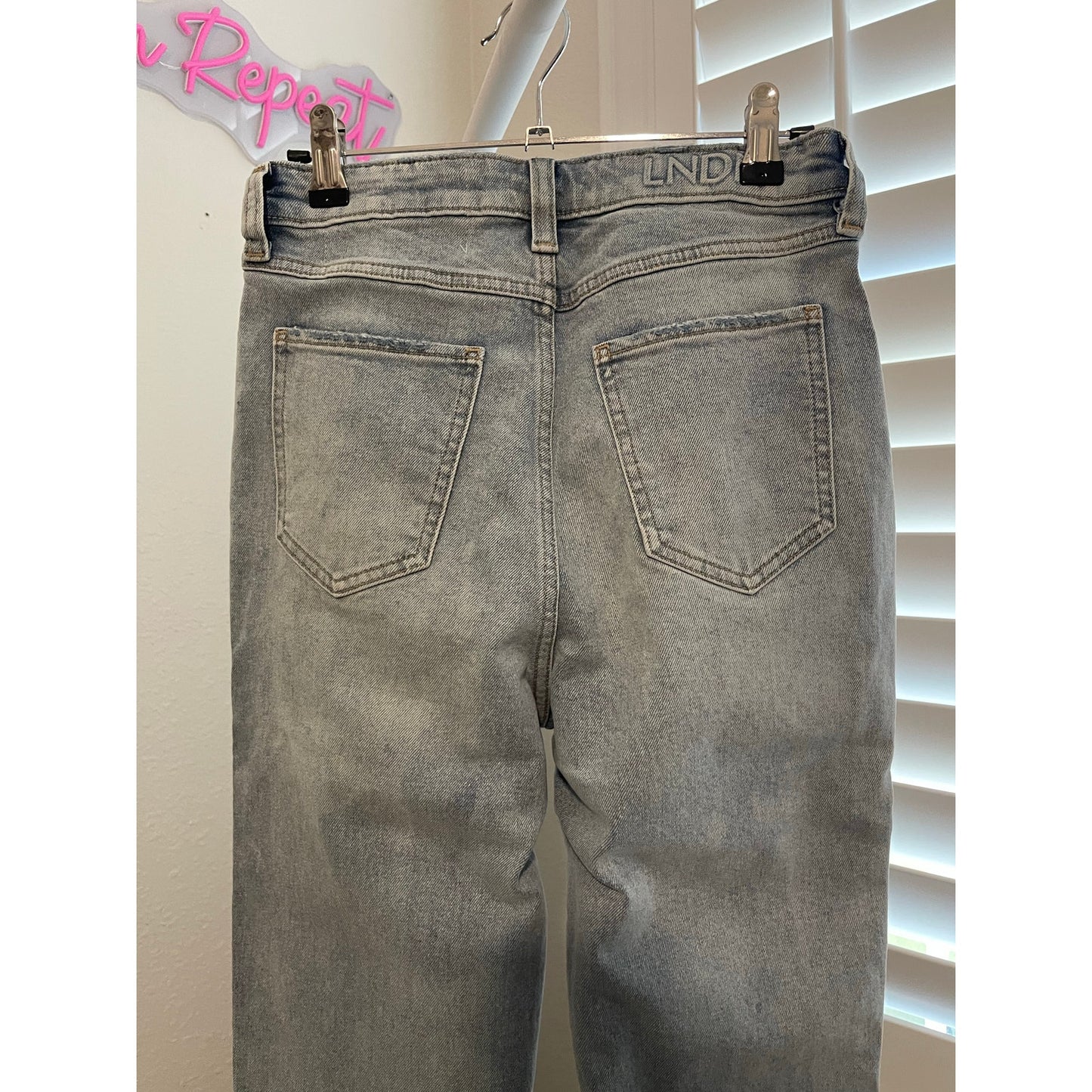 LNDN Light Wash Distressed Denim
