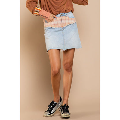 POL Light Denim Skirt