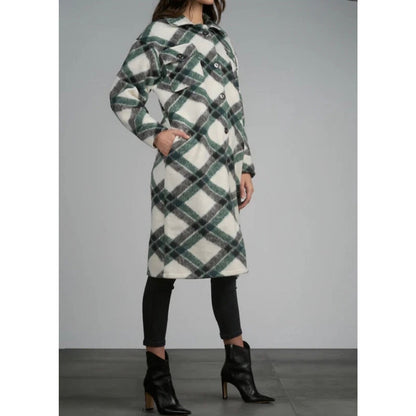 Elan Oversized Green Plaid Shirt Jacket