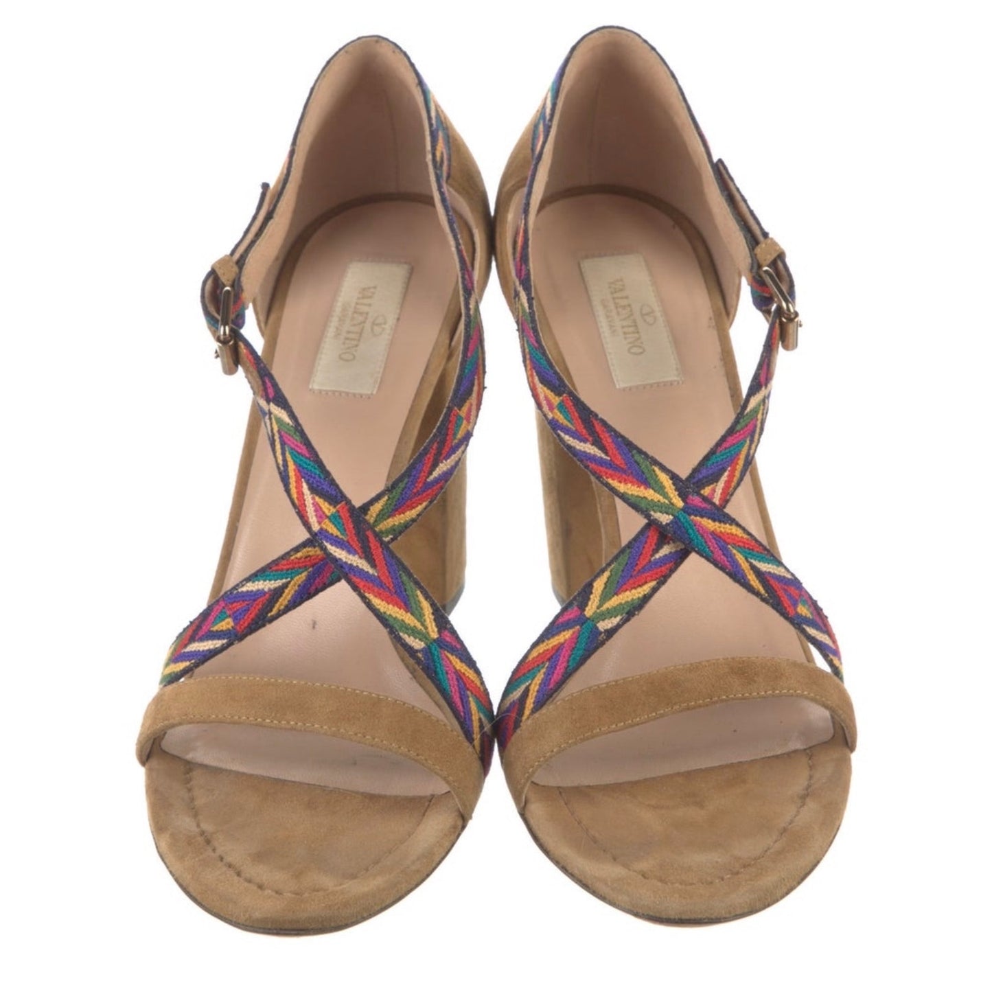 Valentino Suede Embroidered Sandals