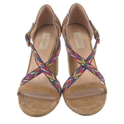 Valentino Suede Embroidered Sandals