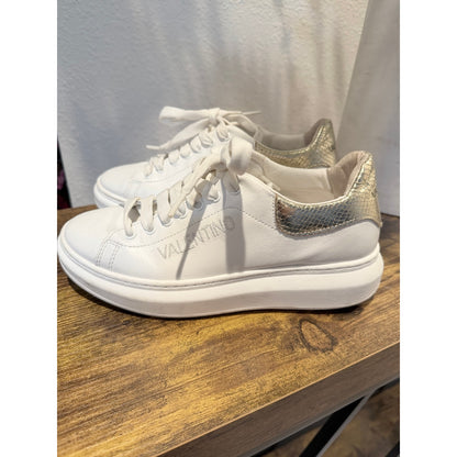 Valentino White Leather Women's Sneakers, Size 8.5
