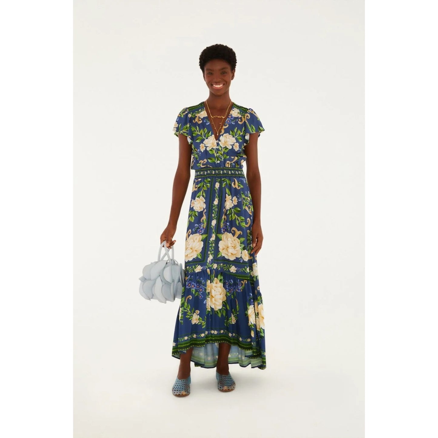 Farm Rio Celeste Floral Printed Maxi