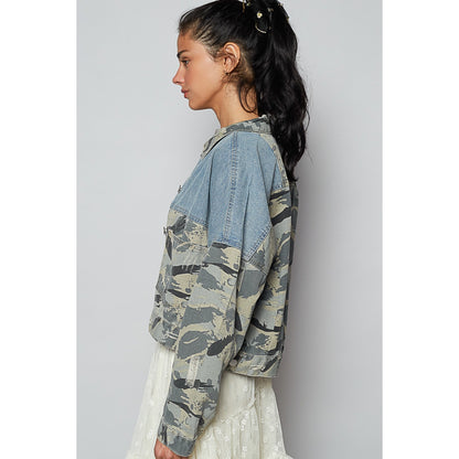 POL Off Duty Vintage Camo Denim Jacket