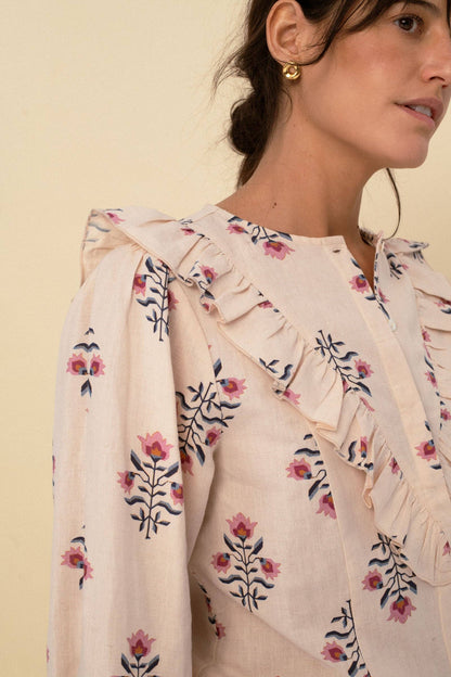 Sarah Blouse in Floral Sand