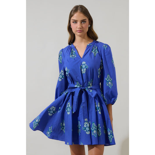 SugarLips Haline Floral Lody Flare Mini Dress