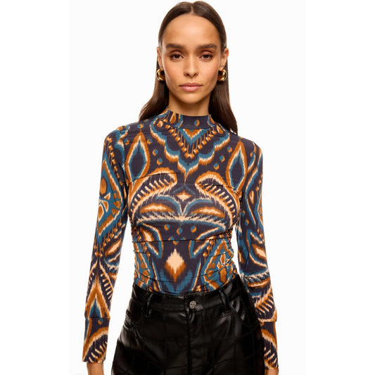 Farm Rio Pineapple Ikat Blouse