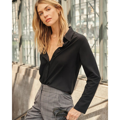 Rhone Black Mirage Button Up