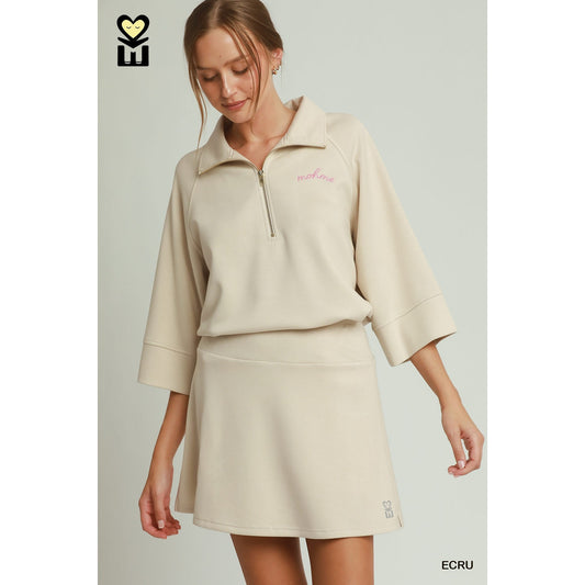 Umgee LUXEKNIT Mid-Rise Skort With Slit