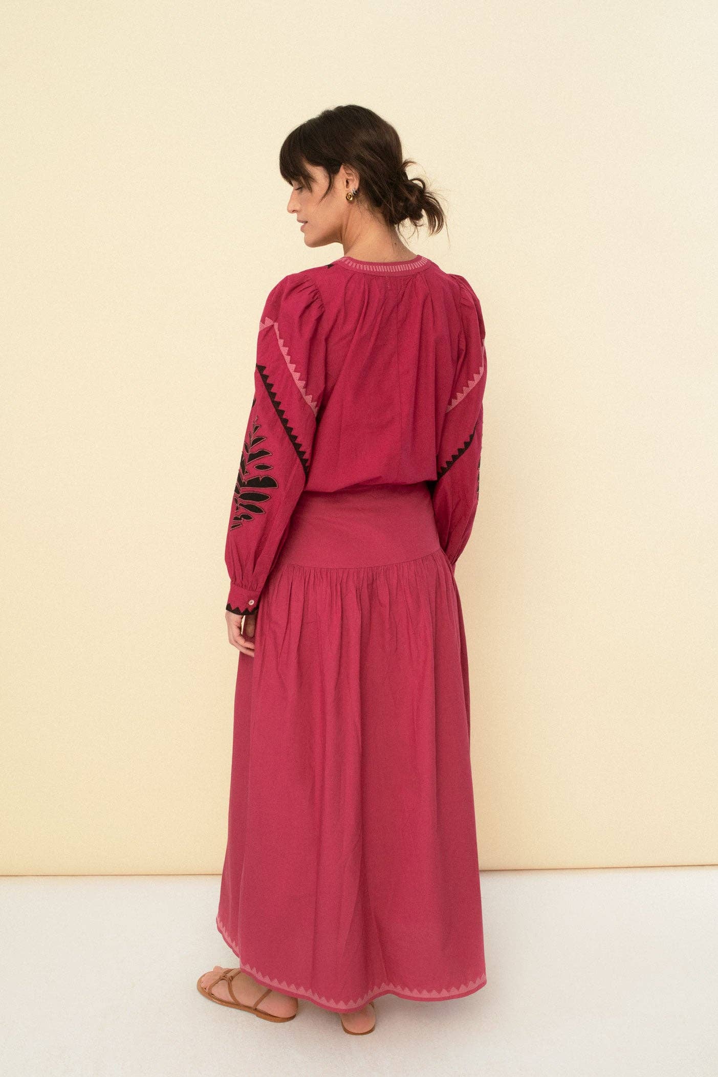 Maxi Length Skirt in Cherry