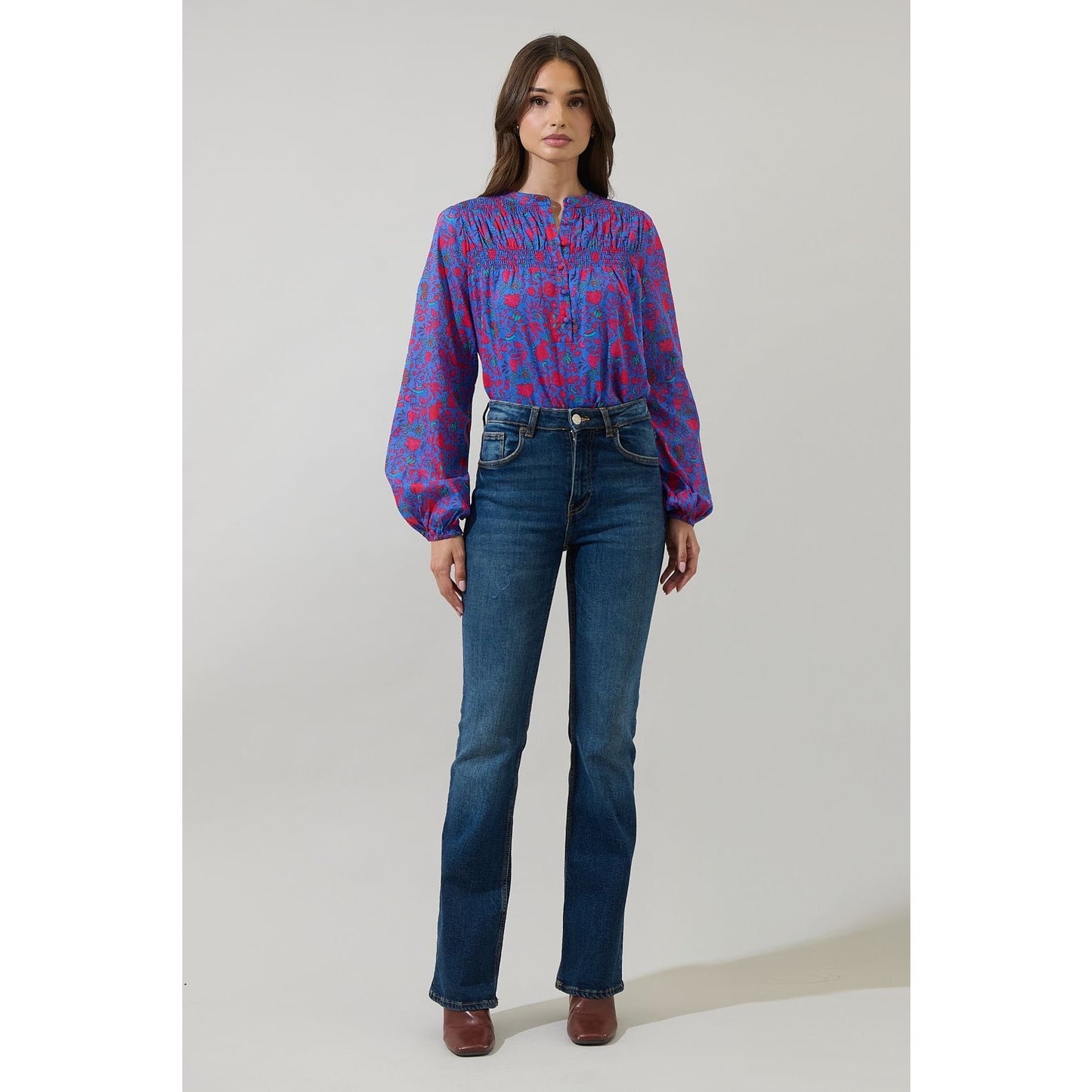 Sugarlips Tanya Floral Katara Smocked Top
