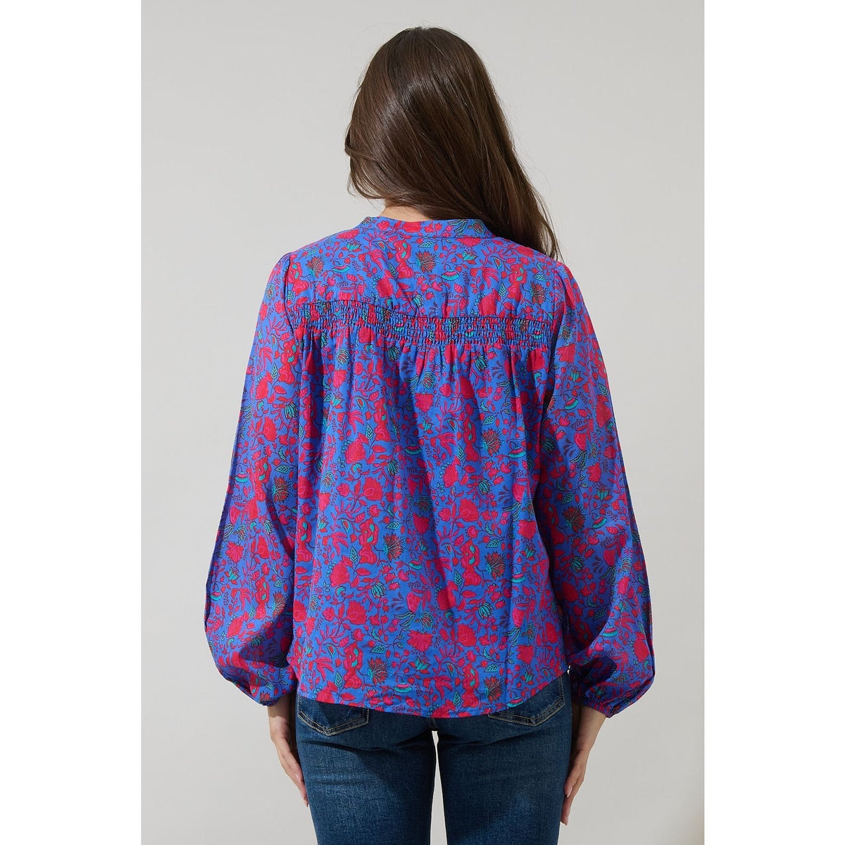 Sugarlips Tanya Floral Katara Smocked Top