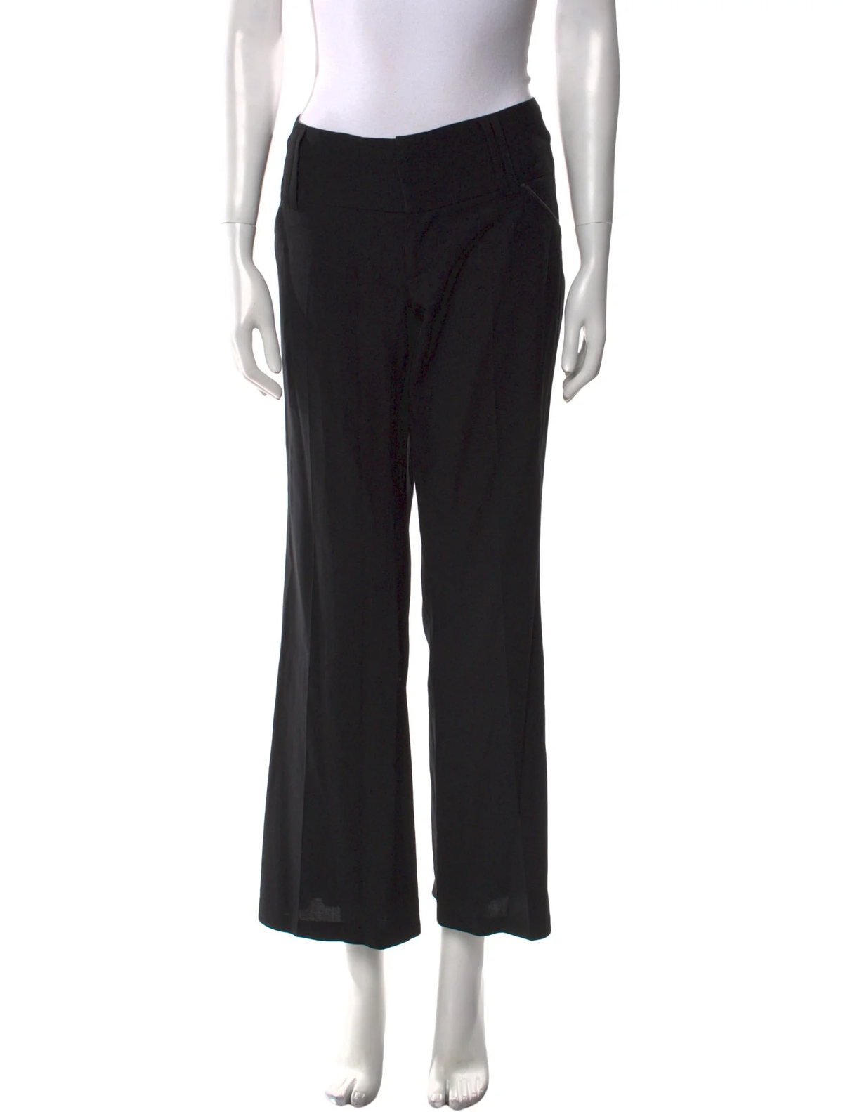 Alice + Olivia Black Wool Wide Leg Pants