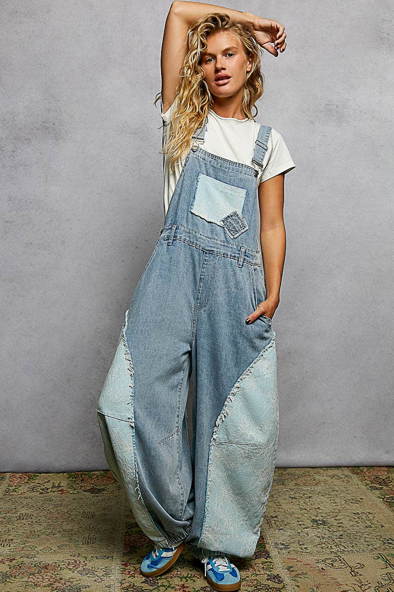 Pol Clothing Jogger Denim Overalls