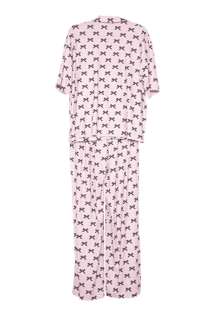 Katydid Black & Pink Mini Coquette Bows Pajama Pants Set