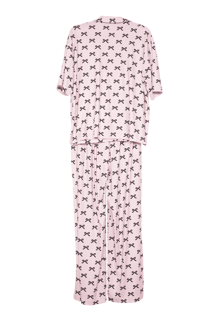 Katydid Black & Pink Mini Coquette Bows Pajama Pants Set