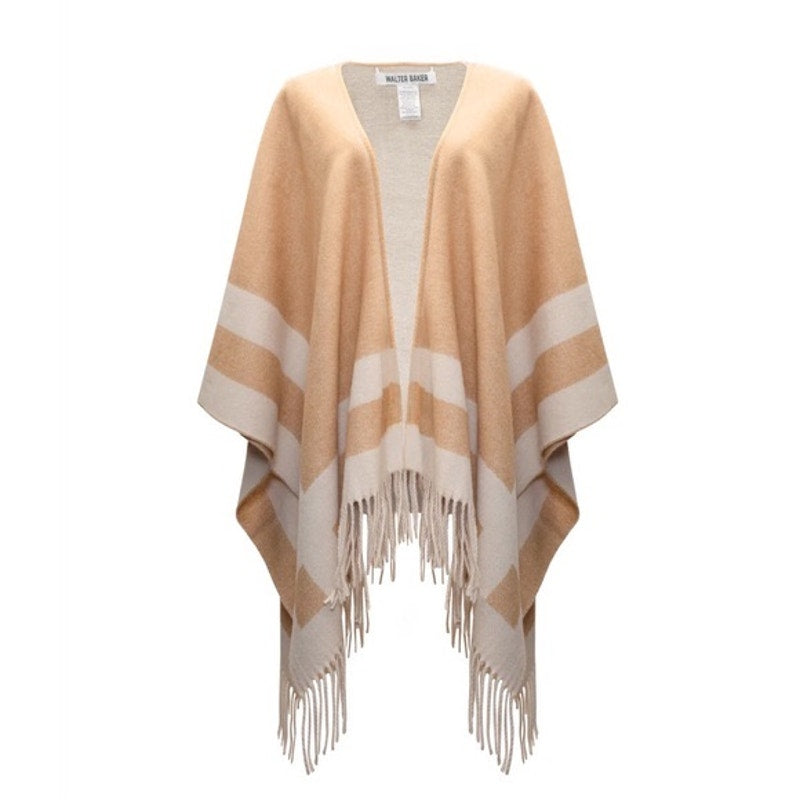 WALTER BAKER Verushka Reversible Poncho Camel/Ivory
