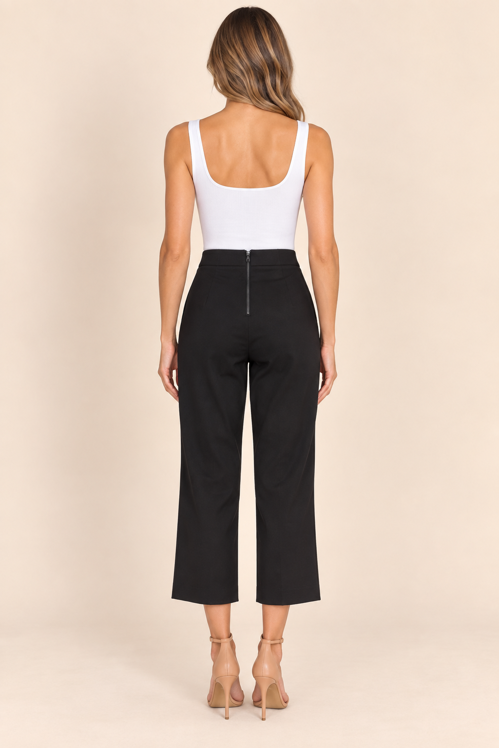 Alice + Olivia Black Wide Leg Cropped Pants