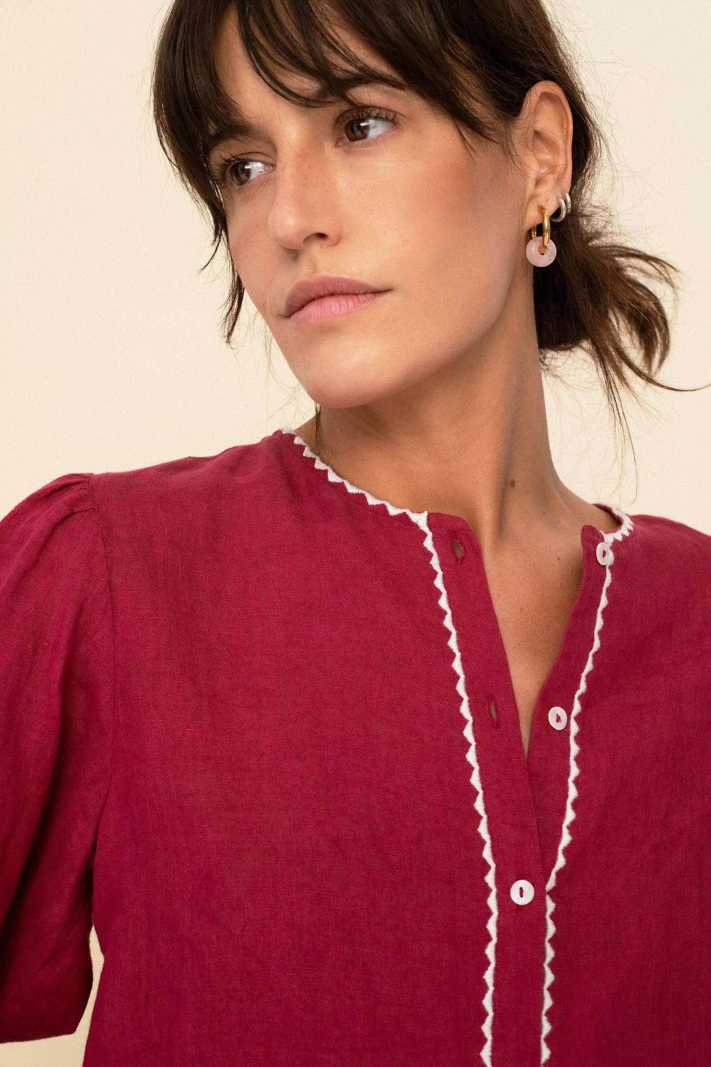 Leonor Blouse in Cherry