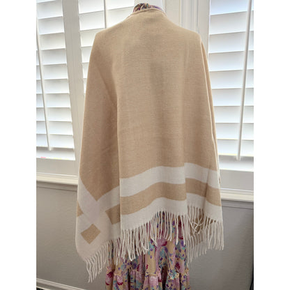 WALTER BAKER Verushka Reversible Poncho Camel/Ivory