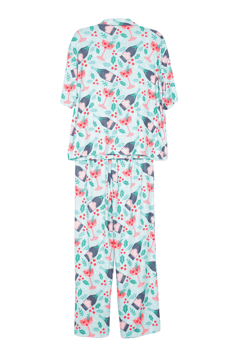 Katydid Champagne, Coupes & Holly Holiday PJs