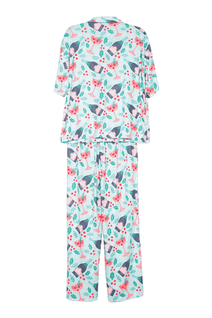 Katydid Champagne, Coupes & Holly Holiday PJs