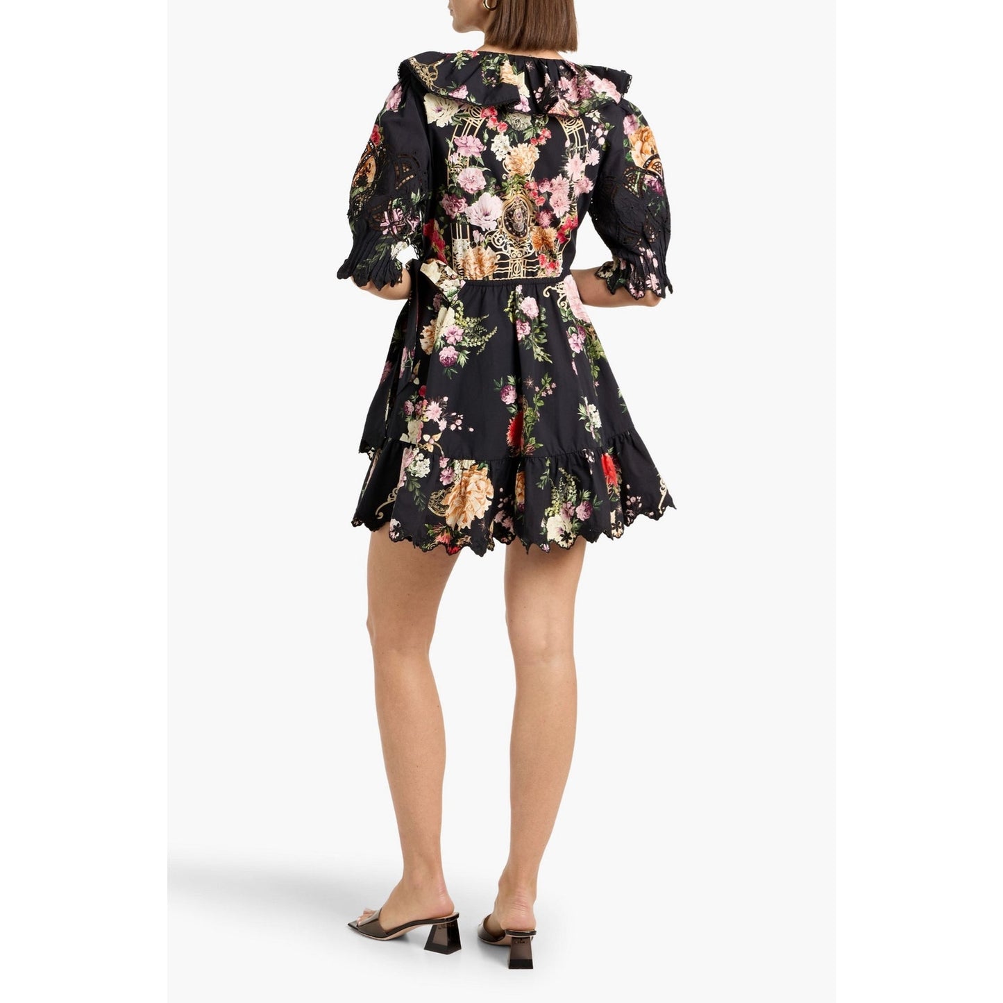Camilla Floral-Print Cotton-Poplin Mini Wrap Dress