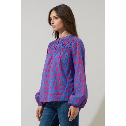Sugarlips Tanya Floral Katara Smocked Top