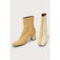 Intentionally Blank Tabatha Cream Combo Suede Leather Two-Tone Booties