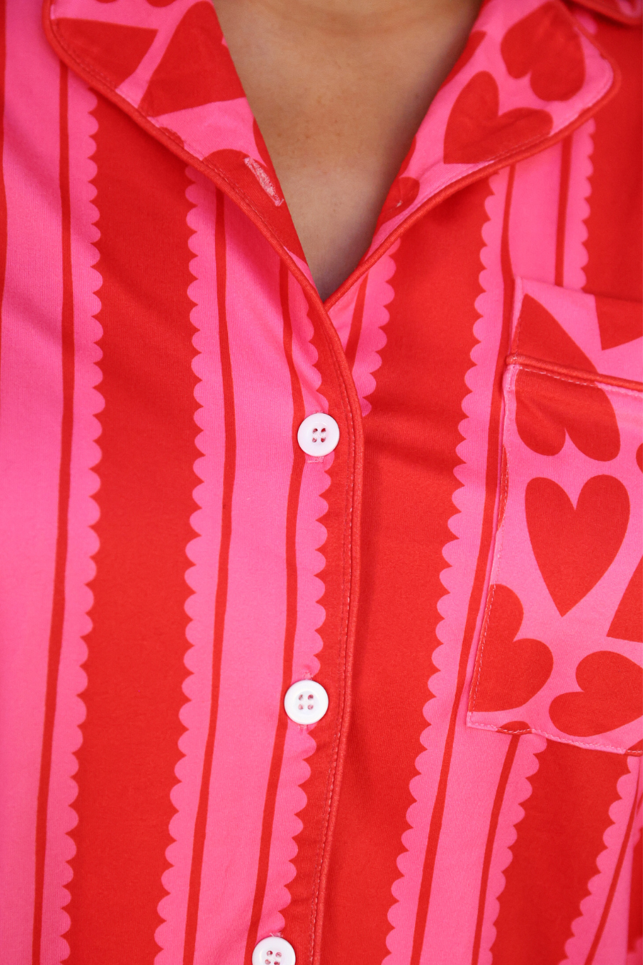 Jess Lea Heartfelt Stripes Ruffle Pajama Set