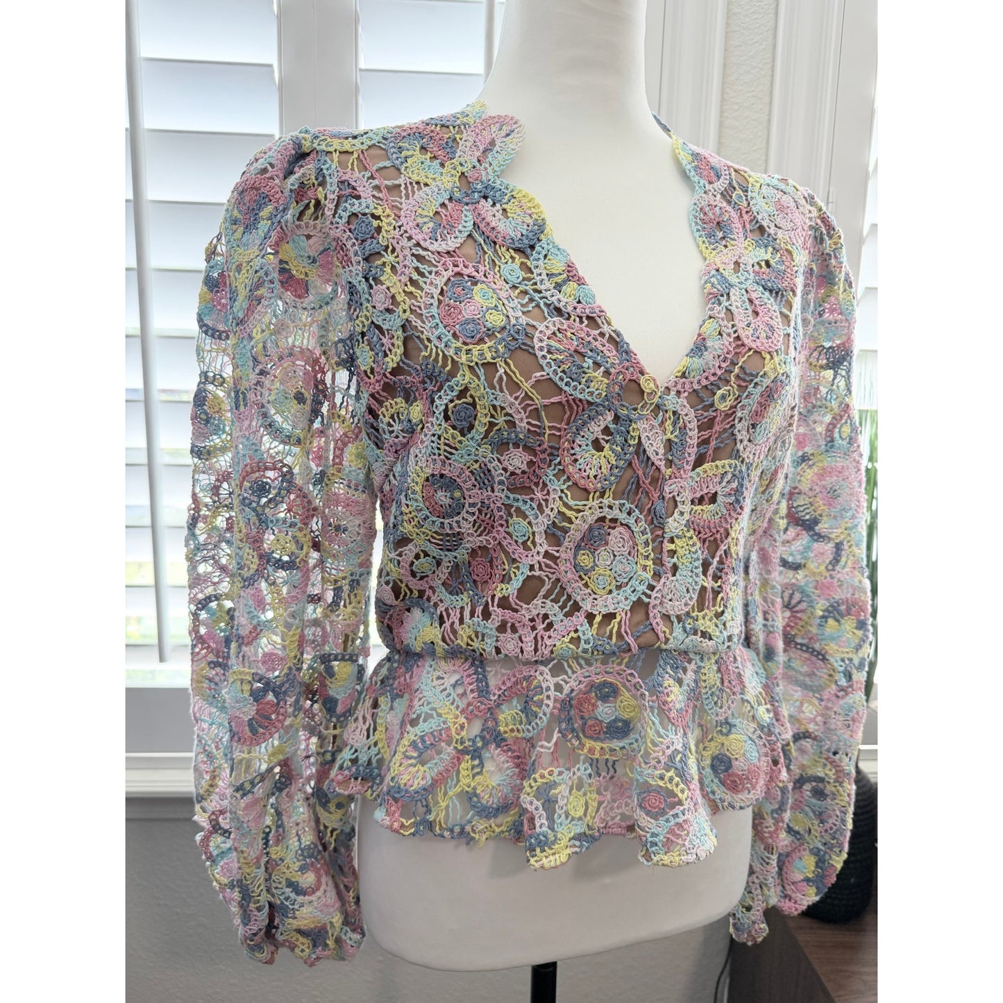 Elliatt Rue Crocheted Multi-Colored Top